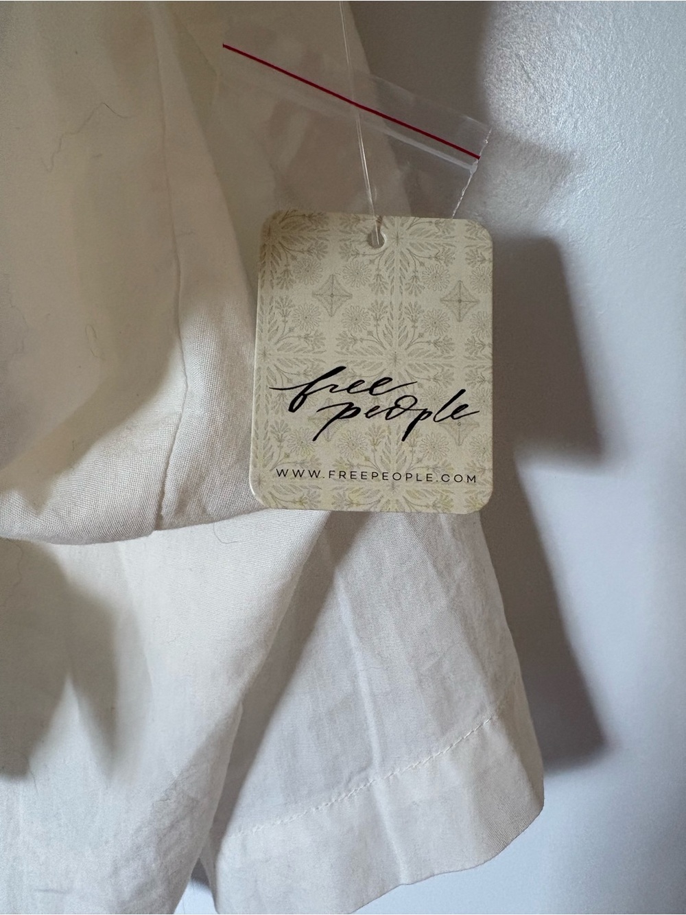 FREE PEOPLE Cream Button-Front Tie-Waist Tank Top. NWT - Picture 6 of 8